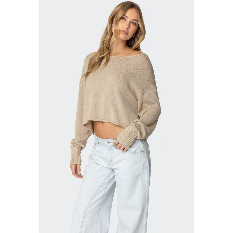 Aviv Wide Neck Oversized Sweater