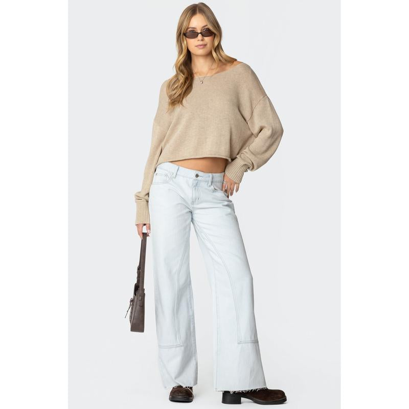 Aviv Wide Neck Oversized Sweater