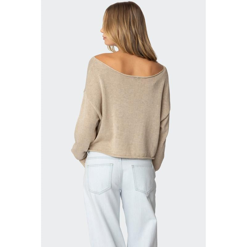 Aviv Wide Neck Oversized Sweater